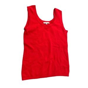 Neiman Marcus red cashmere sweater tank top vest XL